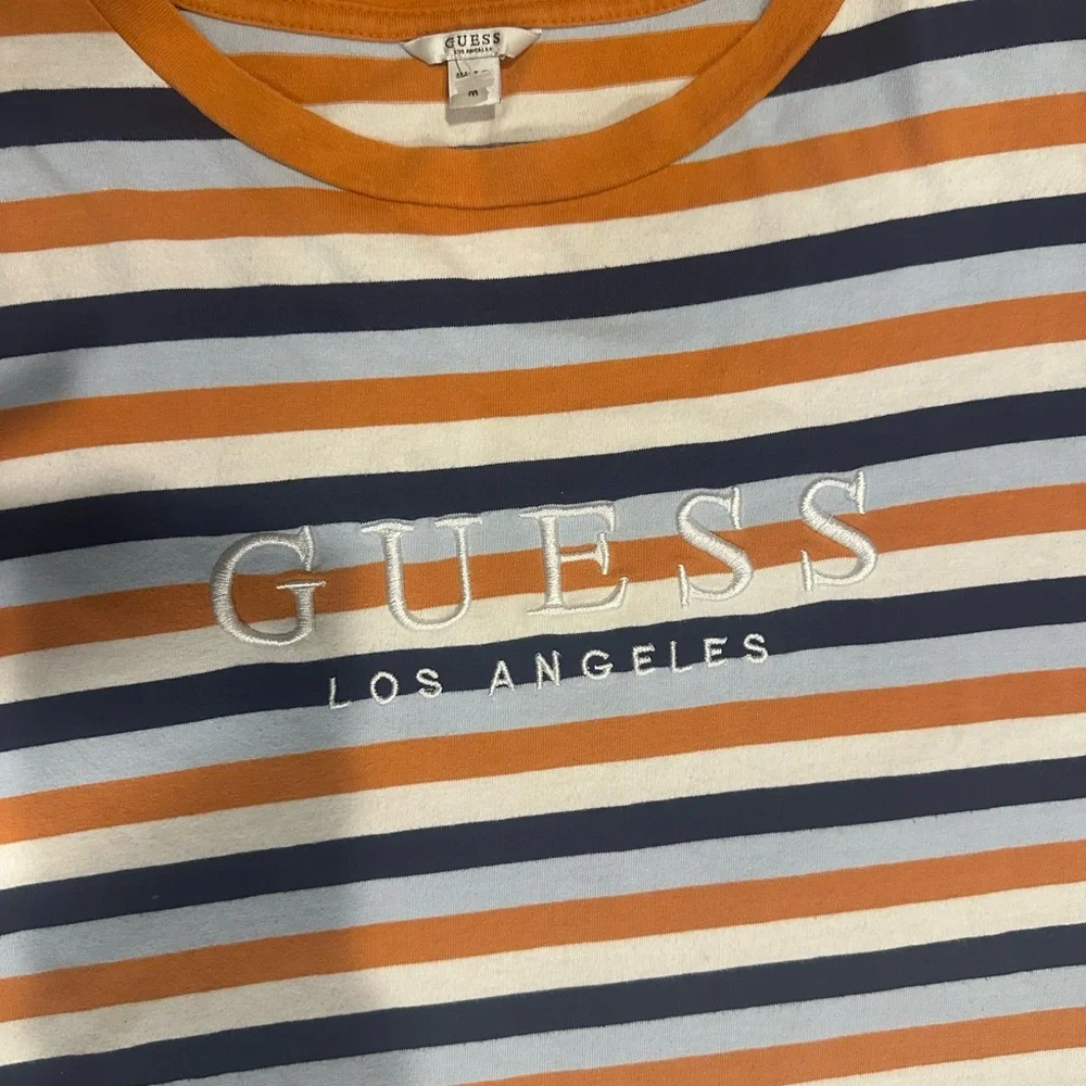 Guess Striped Tee in Orange, Navy, and White - Picture 2 of 2